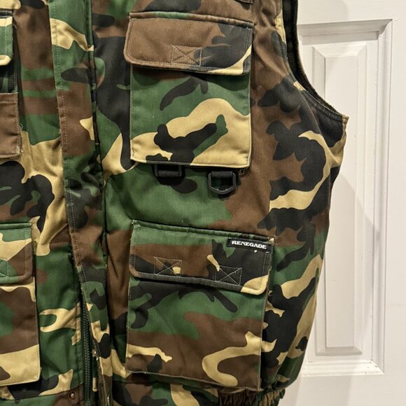 Renegader Sportswear Men's Multiple Pocket Water Resistant Camo Fleece Vest XL - Picture 11 of 14